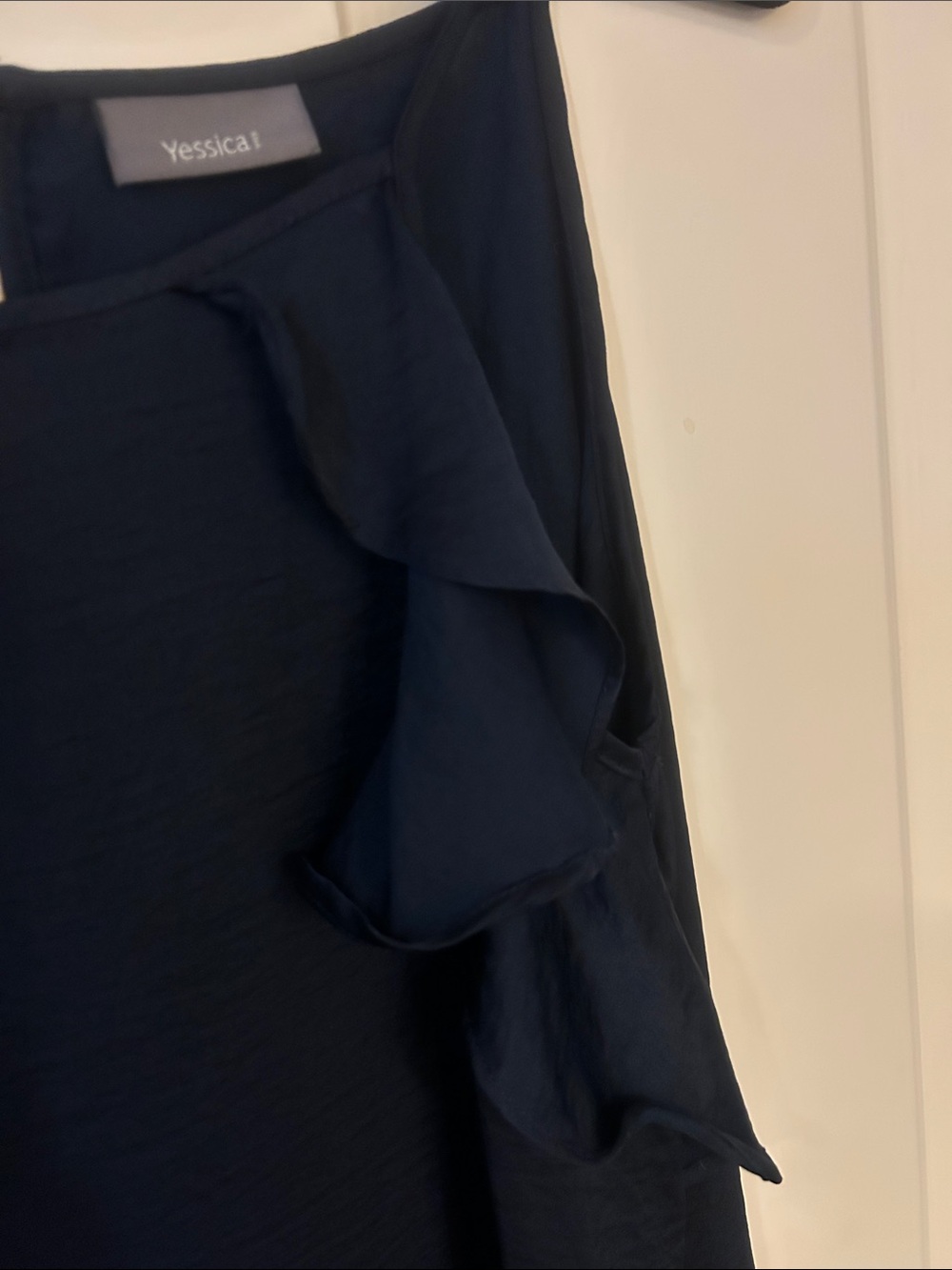 Wit & Wisdom Navy Ruffle-Shoulder Mini Dress - Picture 3 of 8